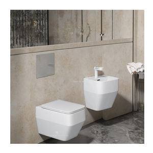 Artículos sanitarios de cerámica modernos, inodoro montado en <span class=keywords><strong>la</strong></span> pared y lavabo, juego de inodoro cuadrado para colgar en <span class=keywords><strong>la</strong></span> pared del baño - Product Image 3
