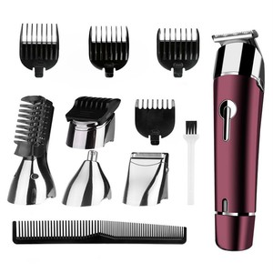 Cortapelos Eléctrico Multifuncional Recargable con Accesorios para Adultos y Recorte de Barba, Cuerpo Metálico, Batería de Iones de Litio - Product Image 1