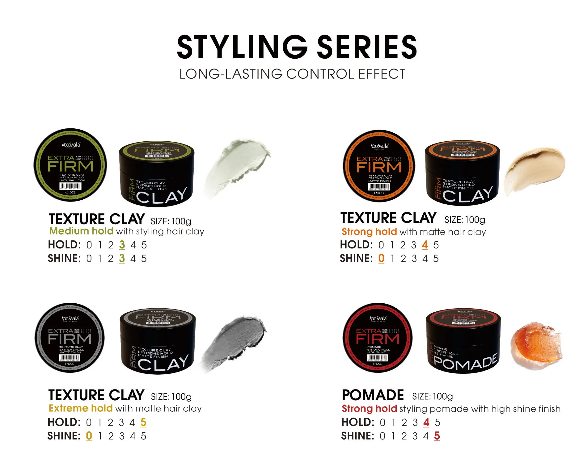 OEM Private Label Organic Men Hair pomata Strong Hold Hair Styling Products Hair Wax pomata
