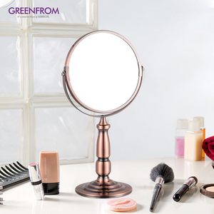 Retro Phong Cách Vòng Hình Dạng Bảng Đứng Máy Tính Để Bàn Make up Mạ Điện Khung Mỹ Phẩm Gương Cho Phòng Ngủ - Product Image 1