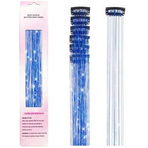 Paquete de 6 uds. Extensiones de pelo de oropel de hada brillante de 20 pulgadas, resistente al calor de pelo brillante oropel, hebras brillantes, accesorios para el cabello - Product Image 3