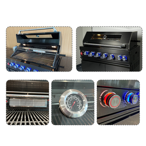 Parrilla exterior de acero inoxidable negro personalizada, Isla de barbacoa con nevera para cocina de jardín - Product Image 4