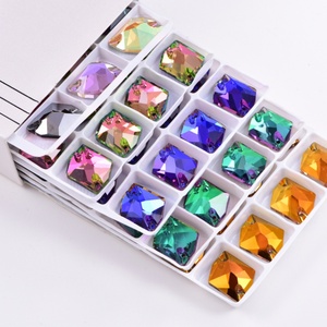 Cristales de Costura Coloridos 5A, Gemas de Vidrio Cósmico Irregulares de Alta Calidad para Coser en Vestidos - Product Image 6