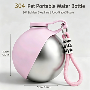 Bouteille d'eau portable pour chien en acier inoxydable 304, gobelet à boire pour animaux de compagnie pour les promenades - Product Image 5