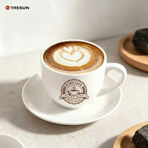 ชุดถ้วยชาและกาแฟเซรามิกคุณภาพสูง หรูหรา ทนทาน สำหรับใช้ในโรงแรมและร้านอาหาร - Product Image 1