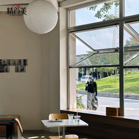 Vitrine pliante avec cadre en aluminium soudé, vitres débordantes vers l'extérieur, design moderne, taille personnalisée, vente en gros