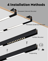 Système d'éclairage sur rail magnétique encastré sans cadre 48V en aluminium COB dimmable pour villa, maison, bureau et éclairage commercial