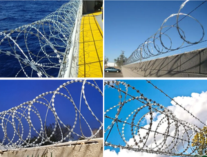 Clous anti-escalade en gros / Bobines de fil barbelé / Grillage en acier inoxydable galvanisé avec revêtement PVC certifié ISO9001 pour la protection - Product Image 1