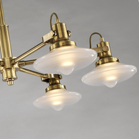 VH Creme-Glas LED-Kronleuchter Moderner Nordischer Stil Beleuchtung Französische Goldene Pendelleuchte für Luxusvilla Wohnzimmer