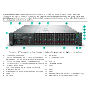 Serveur en rack DL380 8SFF Gen11 Xeon Gold 6444Y 64 Go de mémoire en stock - Product Image 2