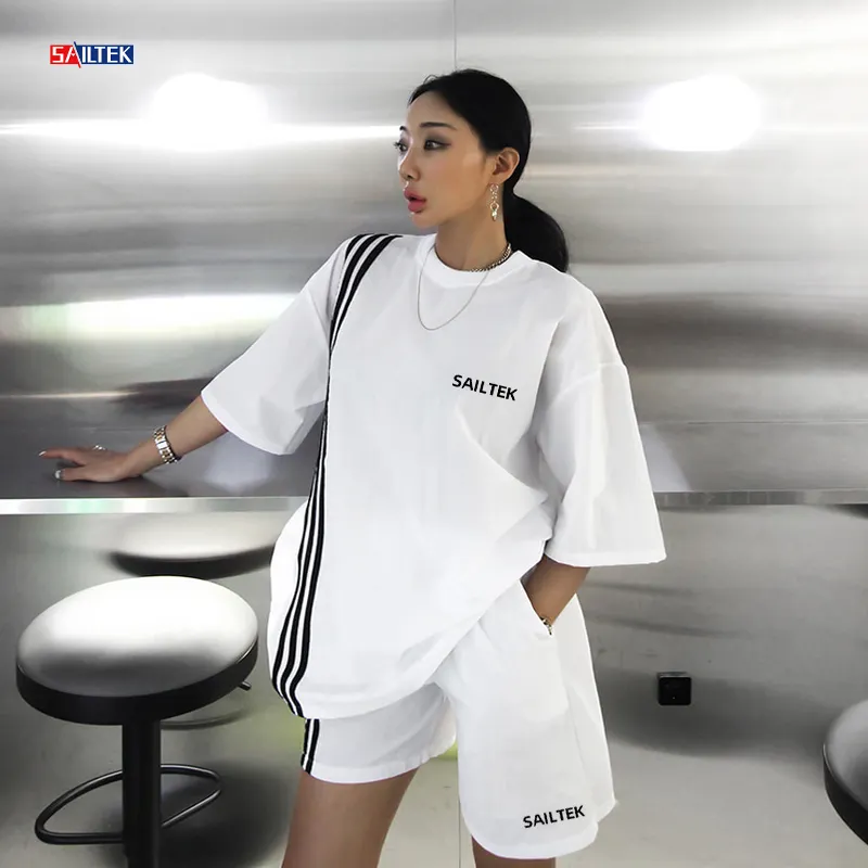 2022 high quality custom comfy cotton oversized women clothing two piece set