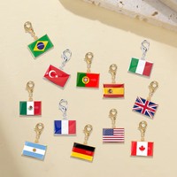 Pendentifs personnalisés drapeaux nationaux Amérique du Sud Asie Europe Afrique Breloques unisexes en acier inoxydable avec drapeaux de pays