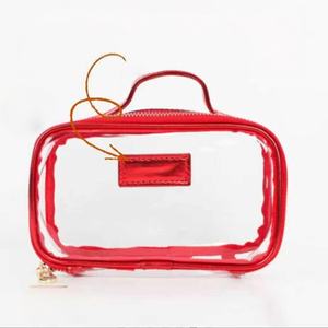 Sacs de voyage imperméables à fermeture éclair, PVC de haute qualité, design personnalisé, trousse de toilette pour femmes, sacs de toilette portables brodés pour femmes - Product Image 1