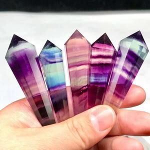 Pendentif en fluorite arc-en-ciel poli de style bohème, pierre de guérison naturelle pour la décoration intérieure et les cadeaux (vente en gros) - Product Image 6