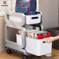 Xinhang support de stockage mobile pour livres support de stockage de chariot peu encombrant support de stockage de livres ménagers multicouche avec roues
