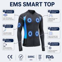 Veste de fitness intelligente ultra-fine EMS avec connectivité Bluetooth sans fil, 50 niveaux d'intensité pour la perte de poids, utilisation à domicile ou en studio