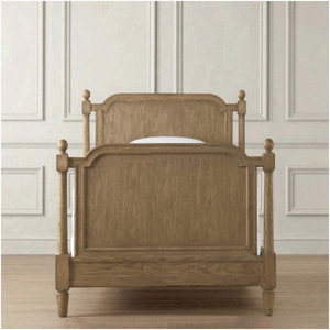 Lit d'enfant en bois massif de style américain, lit traîneau rétro français, idéal pour petit appartement, maison ou gîte de princesse - Product Image 4