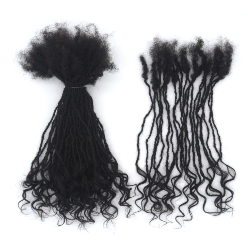 Vast Hair KAMA Handmade Interlocking Sisterlock Curly Tips 100% Remy INDIAN Human Hair Permanent Micro Locs Extensions Soft Dreadlocks thumbnail 4