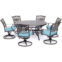 Meubles de jardin en aluminium coulé pivotants pour bistro, meubles de patio extérieurs, chaises et table pivotantes en métal pour l'extérieur