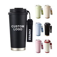 Bouteille isotherme en acier inoxydable à double paroi avec logo personnalisé, écologique, avec corde, pour café et boissons, vente en gros