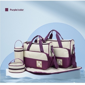<span class=keywords><strong>Sac</strong></span> à langer HTAR Fashion à pois pour maman, ensemble de 5 pièces, imperméable, respirant, grande capacité, multifonctionnel, pour voyage et rangement - Product Image 2
