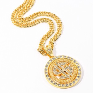 Nouveau Collier Pendentif Dollar Plaqué Or, Meilleure Vente, Sertie de <span class=keywords><strong>Cristaux</strong></span>, Style Hip Hop, <span class=keywords><strong>Bijoux</strong></span> pour Hommes - Product Image 6