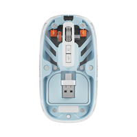 Souris sans fil optique triple mode OTG Type C USB 2.4G BT rechargeable portable transparente pour jeux, compatible iPad et Android