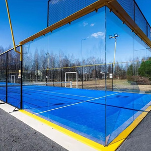 Cancha de Pádel Móvil Desmontable con Placa Panorámica y Carpa Eléctrica, Cancha de Pádel Portátil Interior - Product Image 1