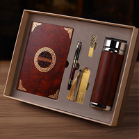 Coffret Cadeau Carnet d'Affaires avec Marque-page Métallique Fait Main, Stylo Signature en Bois de Redwood à Logo Personnalisé - Idéal pour la Saint-Valentin et la Fête des Mères