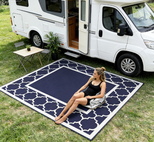 Alfombra Reversible para Exteriores para Autocaravanas, 9 x 12 pies, Ecológica, <span class=keywords><strong>de</strong></span> Polipropileno, Fácil <span class=keywords><strong>de</strong></span> Limpiar, Portátil, para Exteriores - Product Image 1