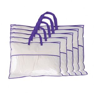 Sac de rangement sous lit pour couettes et oreillers, avec fermeture éclair et fenêtre transparente, en non-tissé, anti-poussière - Product Image 5