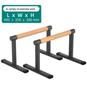 TELLUS Wooden Handstand Non-Slip Handle Bars Parallettes Push Up Stands Strength Workouts wooden paralettes
