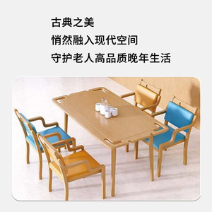 ชุดโต๊ะอาหาร 5 ชิ้น ทำจากไม้เนื้อแข็ง พร้อมเก้าอี้นั่งสบาย เหมาะสำหรับผู้สูงอายุ ใช้ในห้องนั่งเล่น - Product Image 4