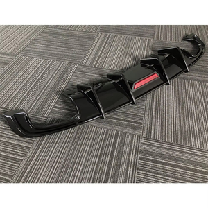 Difusor Trasero Negro Brillante para Coche A4 S4, Divisor <span class=keywords><strong>de</strong></span> Parachoques Trasero ABS con Luz para Audi A4 S4 B9 2017-2019, Kits <span class=keywords><strong>de</strong></span> Carrocería Deportivos - Product Image 3