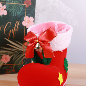 Bottes <span class=keywords><strong>de</strong></span> Noël en velours floqué brodées, mini sacs cadeaux créatifs, sequins et bonbons, décorations <span class=keywords><strong>de</strong></span> Noël en gros - Product Image 6