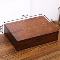 Boîtes de rangement rectangulaires en bois pour la maison Coffrets cadeaux en bois de pin et coffrets cadeaux d'emballage de bijoux rétro à usages multiples