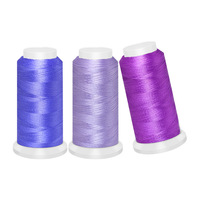 Fil à broder 100 % polyester KINT 108D 120D/2 pour machine à broder, soie glacée colorée, 63 couleurs, décoration, vente en gros, Guangdong