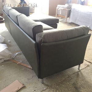 Europa italiano sala de estar esquina L forma de sofá de cuero de alta calidad sofá conjunto - Product Image 5