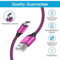 Câble de données USB-A/USB-C tressé multicolore en cuivre pur à charge rapide BJC pour Android et appareils mobiles