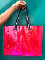 Sac fourre-tout transparent en PVC, grande taille, couleur unie, imperméable, avec logo personnalisé imprimé, vente en gros