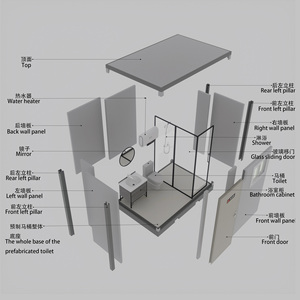 European Standard Outdoor Toilet Prefabricated Integrated Modular Bathroom Portable Toilet Separate Shower <b>Unit</b> Prefab Bathroom - Product Image 6
