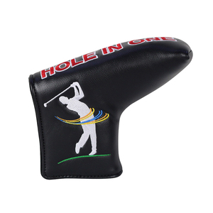 Copritesta per Putter in Pelle PU Personalizzato OEM ODM con Design 'Hole In One', Accessorio Regalo per Prestazioni Professionali nel Golf - Product Image 1
