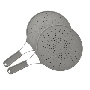 Factory Price Eco-Friendly LFGB Stainless Splatter Screen Guard Nonstick Oil Grease Silicone Splatter Guard for Frying Pan