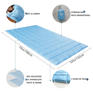 Couverture de camping imperméable et chaude en nylon 20D avec rembourrage en duvet de canard, 84"x80", idéale pour l'hiver, les activités de plein air, les pique-niques et les voyages. - Product Image 3