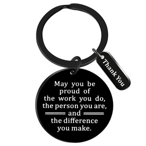 Llavero redondo de metal de acero inoxidable personalizado con eslogan grabado de un colega May you be llavero para el trabajo regalos animar llavero - Product Image 4