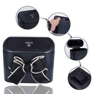 Car Trash Can Rectangular Black Plastic Door Mounted Waterproof Storage <b>Bin</b> For Inside Car Use - Product Image 4