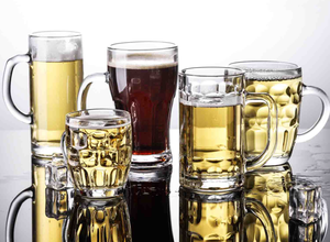 Verres à bière en verre nid d'abeille 400 ml, mugs à bière avec poignée - Product Image 4