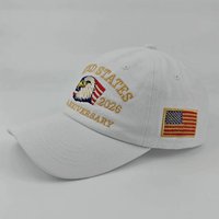 Vintage Twill geborduurde Amerikaanse Independence Day baseballpet met stippen- en strikpatroon 250e verjaardag buitenzonnescherm