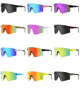 Sports Sunglasses TR90 1 Piece Oversized Polarized Sun Glasses For Men Outdoor Cycling Glasses