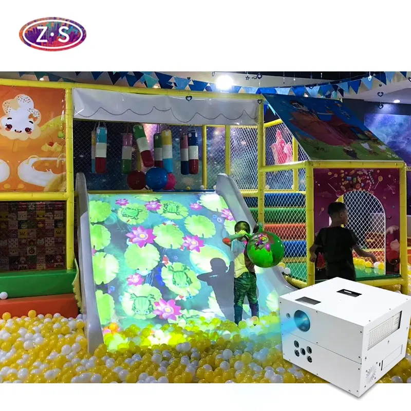 Projecteur de diapositives interactif de jeux de projection d'intérieur 3D de prix usine pour le parc d'enfants